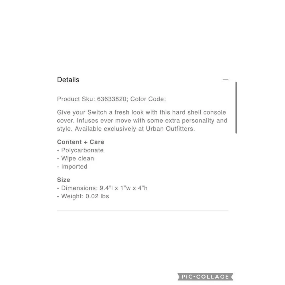 5/$25 SALE Brand New Urban Outfitter Nintendo Switch Console Skin Cover